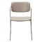 Zed Dan-Form Esszimmerstuhl mit Armlehnen PU-Kunstleder hellgrau.