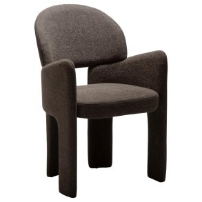 Aole Dan-Form matstol med armstöd bouclé brun.