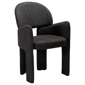 Aole Dan-Form matstol med armstöd bouclé svart.