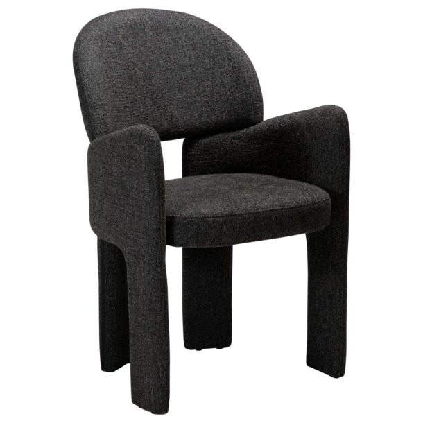 Aole Dan-Form matstol med armstöd bouclé svart.