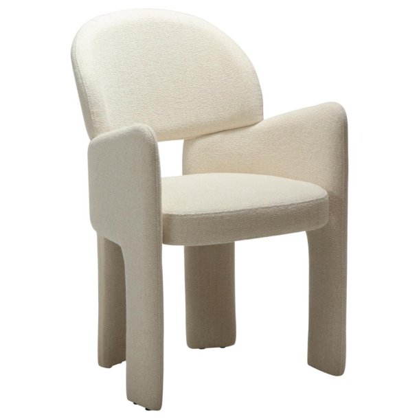 Aole Dan-Form matstol med armstöd bouclé beige.