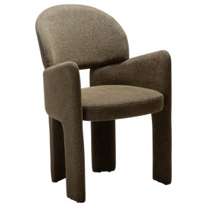 Aole Dan-Form matstol med armst&ouml;d boucl&eacute; m&ouml;rkgr&ouml;n.