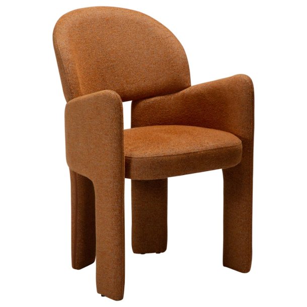 Aole Dan-Form Esszimmerstuhl mit Armlehnen Boucl&eacute; brennendes Orange.