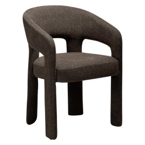 Splendor Dan-Form Esszimmerstuhl mit Armlehnen Boucl&eacute; braun.
