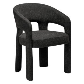 Splendor Dan-Form matstol med armstöd bouclé svart.