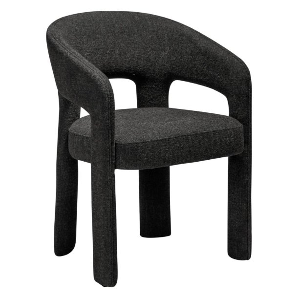 Splendor Dan-Form matstol med armstöd bouclé svart.
