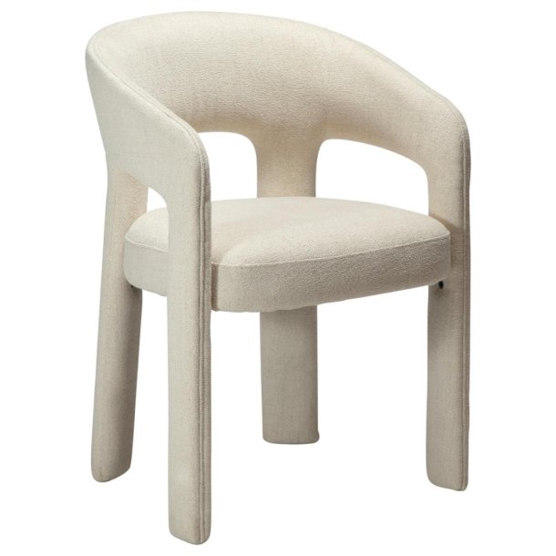 Splendor Dan-Form matstol med armstöd bouclé beige.