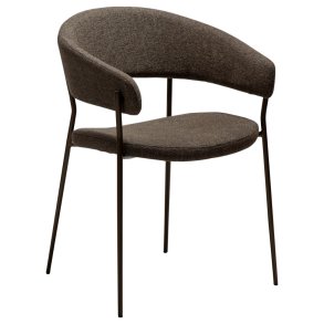 Reboot Dan-Form matstol med armstöd bouclé brun.