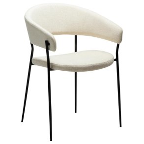 Reboot Dan-Form matstol med armstöd bouclé beige.