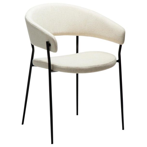 Reboot Dan-Form matstol med armstöd bouclé beige.