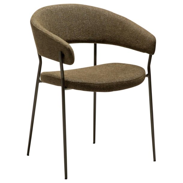 Reboot Dan-Form matstol med armstöd bouclé mörkgrön.