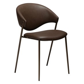 Zone Dan-Form spisestuestol PU kunstlder brun.