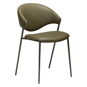 Zone Dan-Form spisestuestol PU kunstlder mrkegrn.