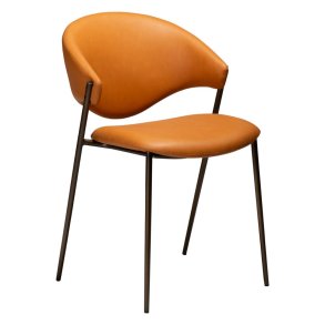 Zone Dan-Form spisestuestol PU kunstlder brndt orange.