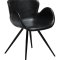Gaia Dan-Form Esszimmerstuhl mit Armlehnen PU-Kunstleder schwarz.