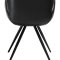 Gaia Dan-Form Esszimmerstuhl mit Armlehnen PU-Kunstleder schwarz.