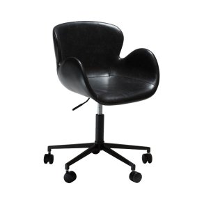 Gaia Dan-Form kontorstol med armln PU kunstlder sort.