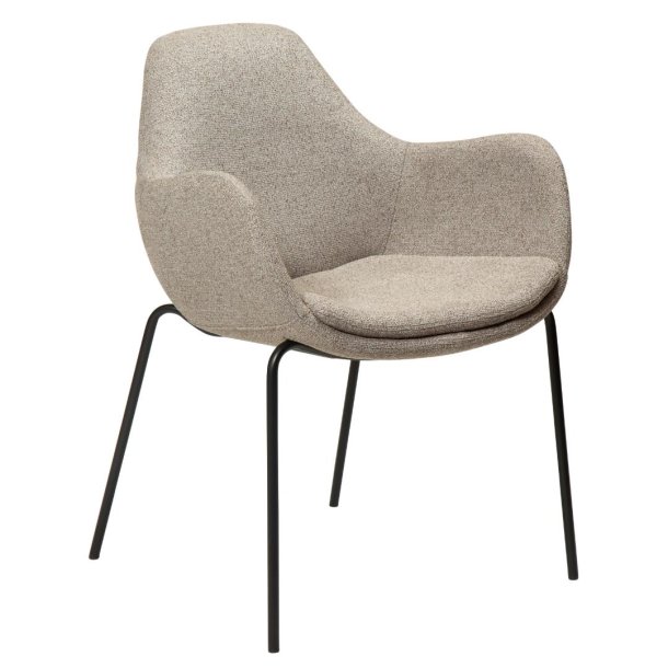 Zimmer Dan-Form matstol med armstöd bouclé ljusbrun.
