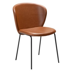 Stay Dan-Form spisestuestol PU kunstlder lysebrun.