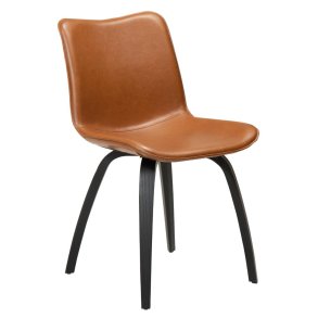 Glee Dan-Form spisestuestol PU kunstlder lysebrun.