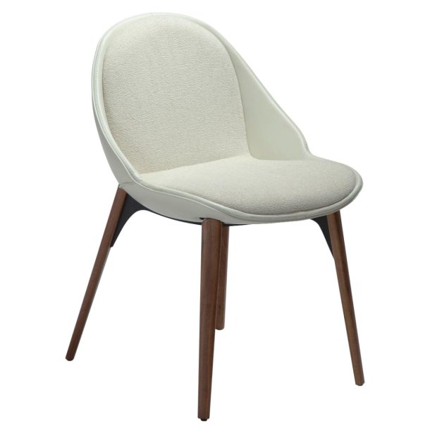 Arch Dan-Form matstol bouclé, PU-konstläder vit.