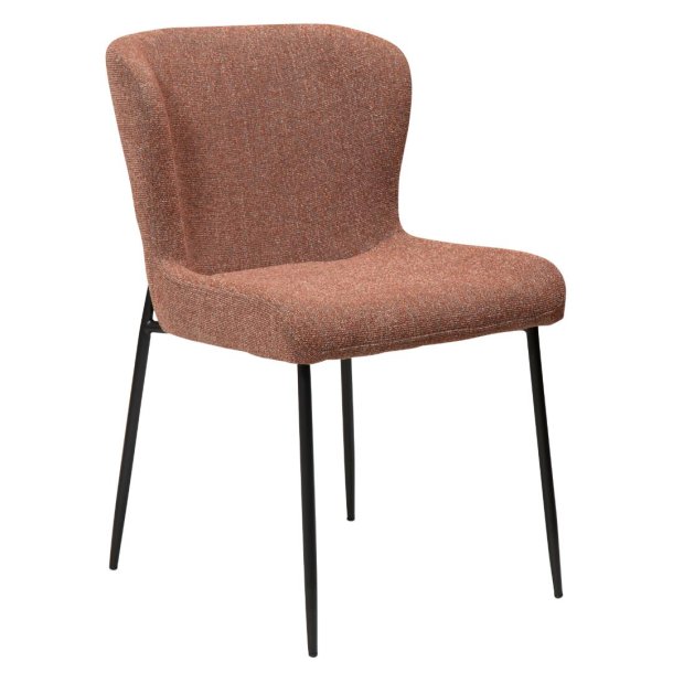 Glam Dan-Form matstol bouclé bordeaux.