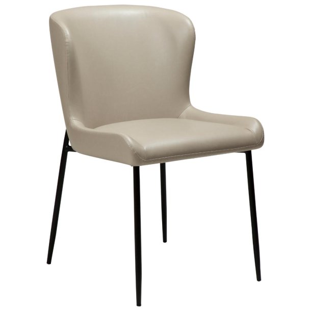 Glam Dan-Formorous spisestuestol PU kunstlder lysegr.