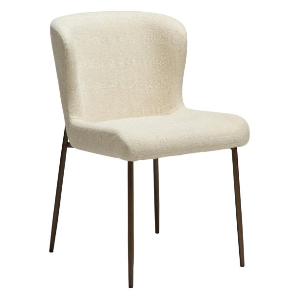 Glam Dan-Form matstol bouclé offwhite.