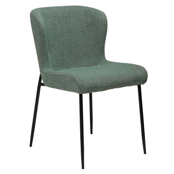 Glam Dan-Form matstol bouclé grönaktig.