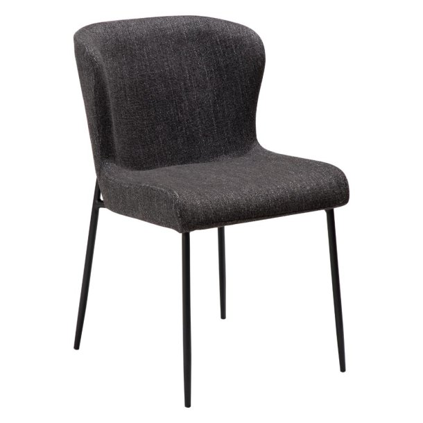 Glam Dan-Form matstol bouclé svart.