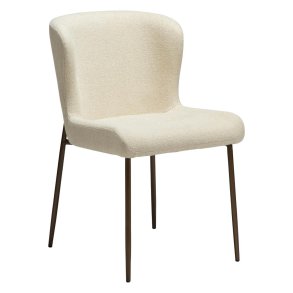 Glam Dan-Form matstol bouclé offwhite.