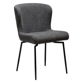 Glam Dan-Form spisestuestoler dreiebase bouclé mrkegr.