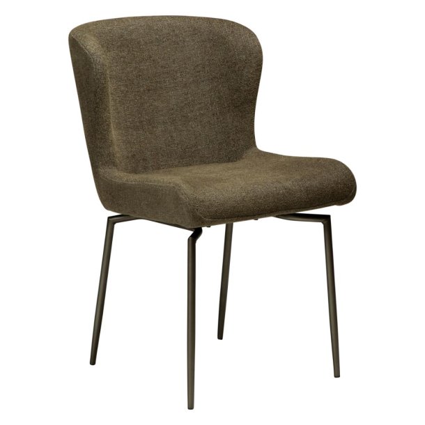 Glam Dan-Form spisestuestoler dreiebase bouclé mrkegrnn.