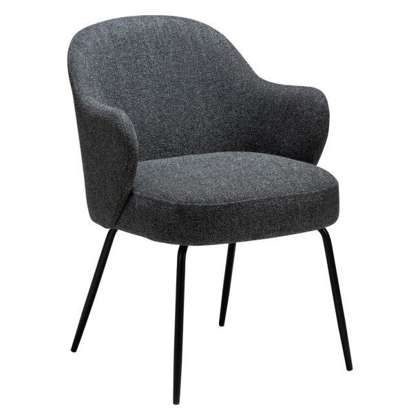 Bae Dan-Form matstol med armstöd bouclé mörkgr.
