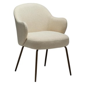 Bae Dan-Form matstol med armstöd bouclé offwhite.