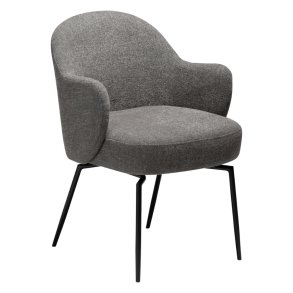 Bae Dan-Form matstol med armstöd, vridfot bouclé ljusbrun.