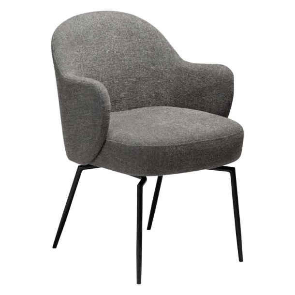 Bae Dan-Form matstol med armstöd, vridfot bouclé ljusbrun.