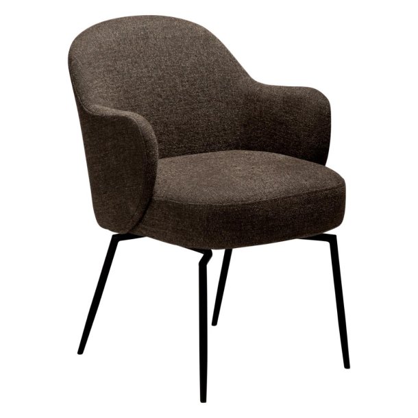 Bae Dan-Form matstol med armstöd, vridfot bouclé brun.