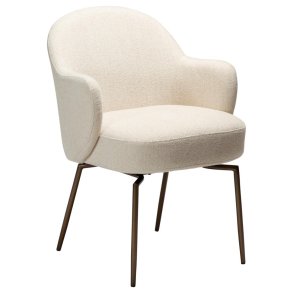 Bae Dan-Form matstol med armstöd, vridfot bouclé beige.