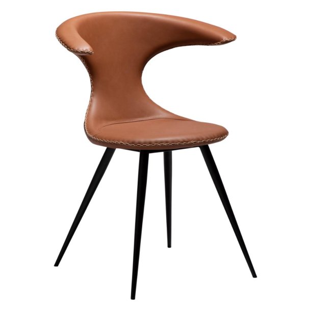 Flair Dan-Form krzesło stołowe PU skóra sztuczna w kolorze koniaku.