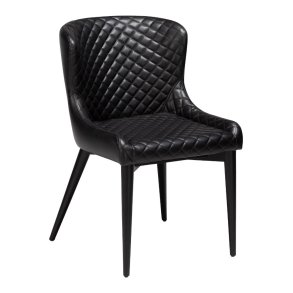 Vetro Dan-Form spisestuestol PU kunstlder sort.