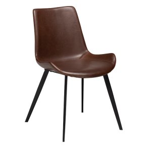 Hype Dan-Form spisestuestol PU kunstlder mrkebrun.