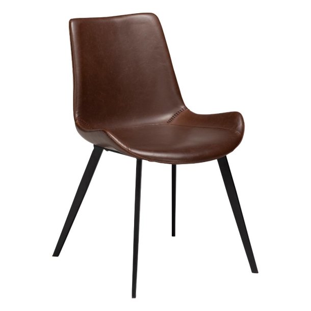 Hype Dan-Form spisestuestol PU kunstlder mrkebrun.