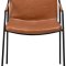 Boto Dan-Form Esszimmerstuhl mit Armlehnen PU-Kunstleder hellbraun.