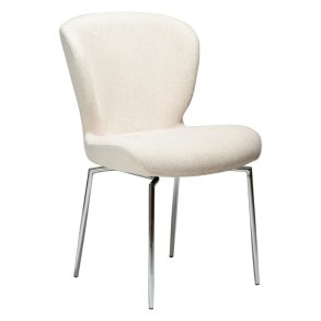 Glory Dan-Form matstol vridfot bouclé beige.