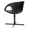 Carry Dan-Form Esszimmerstuhl mit Armlehnen, Drehfuß PU-Kunstleder schwarz.