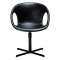 Carry Dan-Form Esszimmerstuhl mit Armlehnen, Drehfuß PU-Kunstleder schwarz.