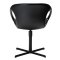Carry Dan-Form Esszimmerstuhl mit Armlehnen, Drehfuß PU-Kunstleder schwarz.
