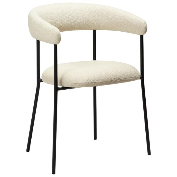 Plenti Dan-Form matstol med armstöd bouclé vit.