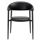 Rover Dan-Form Esszimmerstuhl mit Armlehnen PU-Kunstleder schwarz.